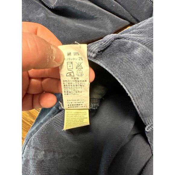 L.L. Bean Blue Original Fit Corduroy Pants Women's Size 14 Tall - Picture 8 of 11